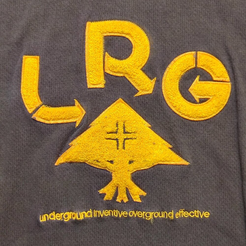 LRG Hoodie Men XL Brown Felt Tree Logo Pullover 100% Cotton Hiking Outdoors - Picture 2 of 10